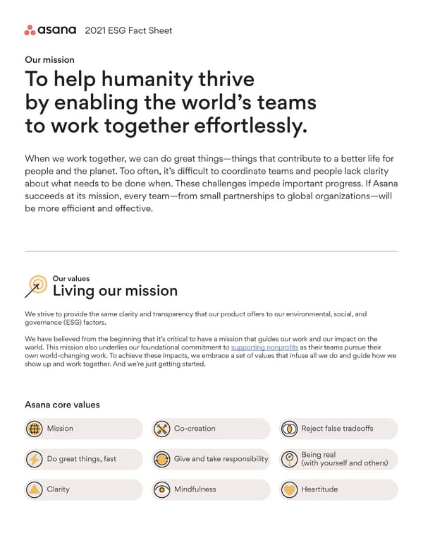 ASANA Fact Sheet - Page 1